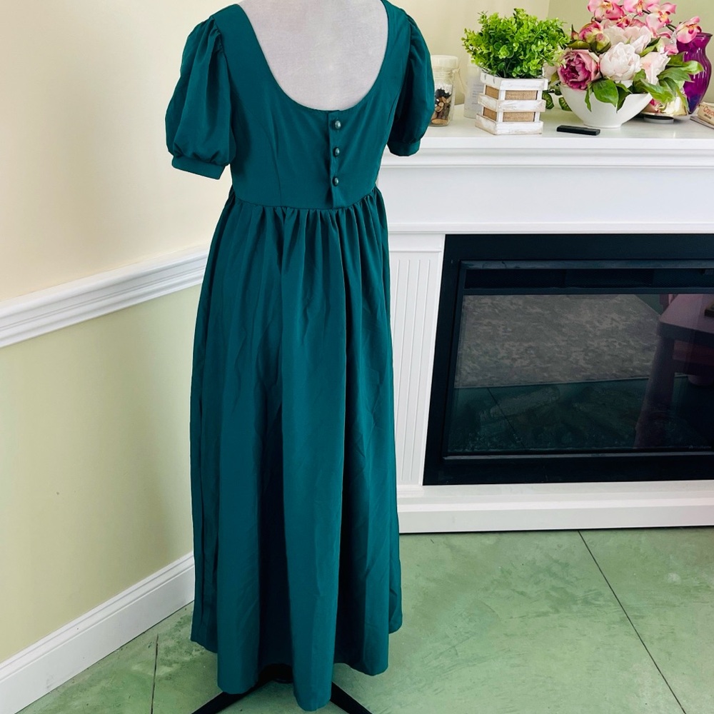 Green Square Neck Maxi Dress M Nwot - image 8